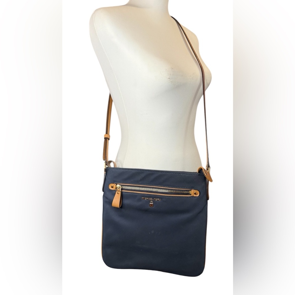 Michael Kors Kelsey Blue Nylon Crossbody Bag with Adjustable Strap